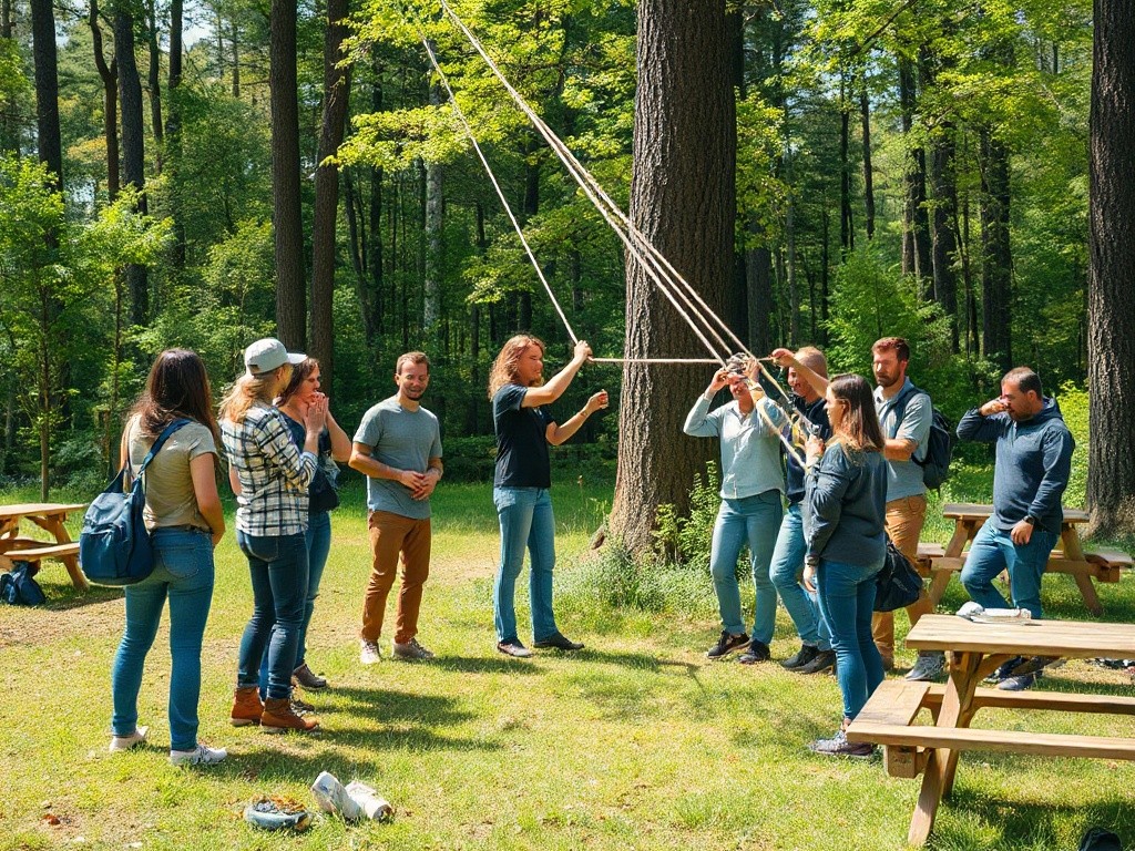 Teambuilding activiteiten tijdens een outdoor bedrijfsuitje